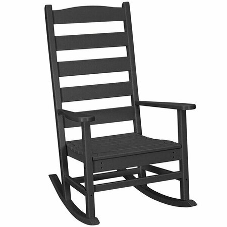 POLYWOOD R114BL Shaker Black Porch Rocking Chair 633R114BL